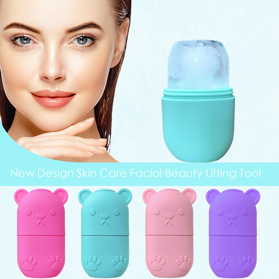 Silicone Ice Roller - Cute Bear Shape Massager For Daily Skin Care routine