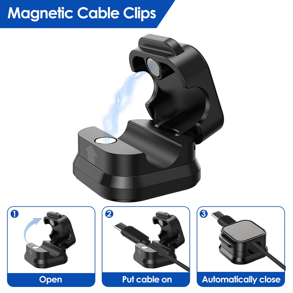 Magnetic Cable Organizer Clips 6-Pack For Daily Desk Setup