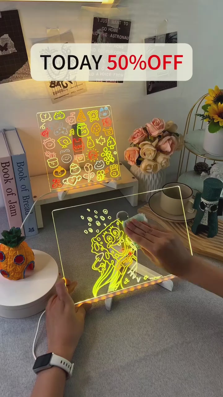 3D Magic Drawing Board with 8 Light Effects Educational Sketch Pad